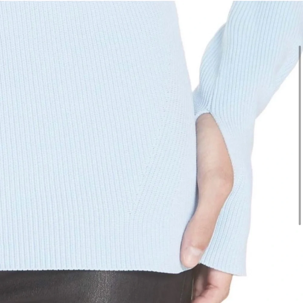 Helmut Lang ribbed knit base sweater in baby blue - Picture 2 of 7